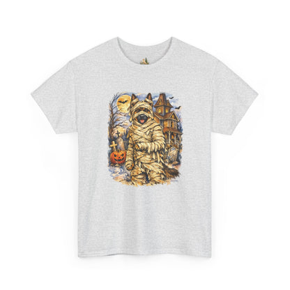 Unisex Mummy German Shepherd Halloween T-Shirt - What Tails Lurk Behind The Pines Collection (Heavy Weight Tee)