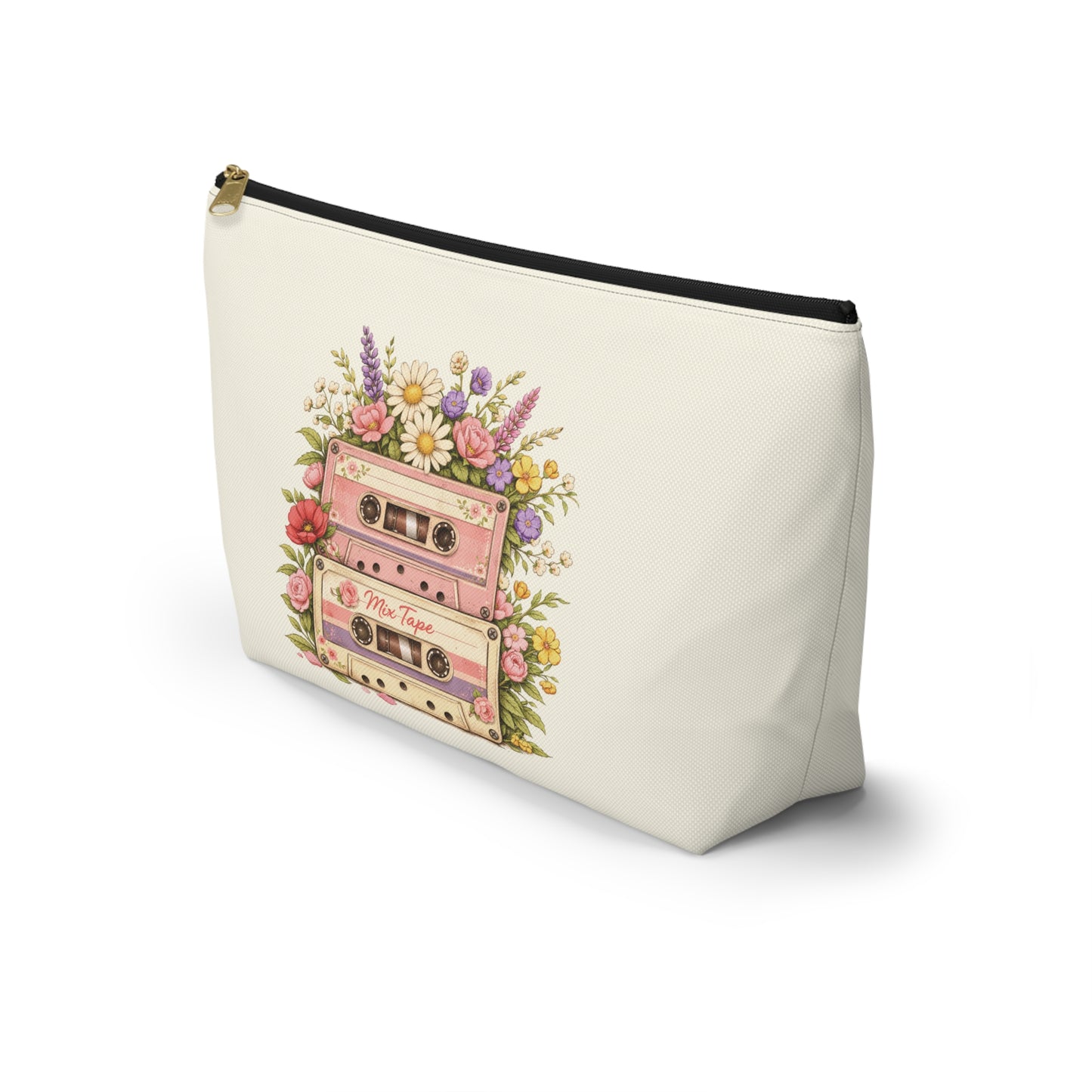 Retro Floral Cassette Accessory Pouch