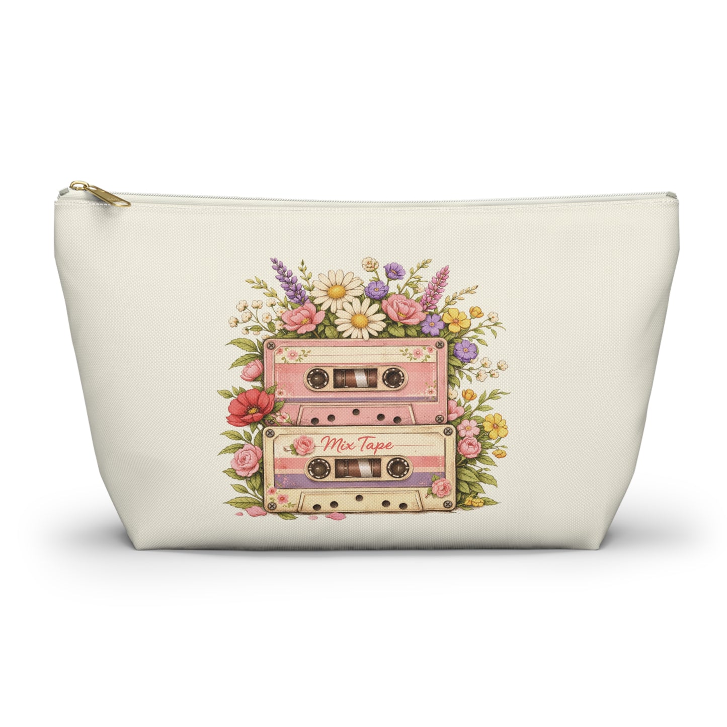 Retro Floral Cassette Accessory Pouch