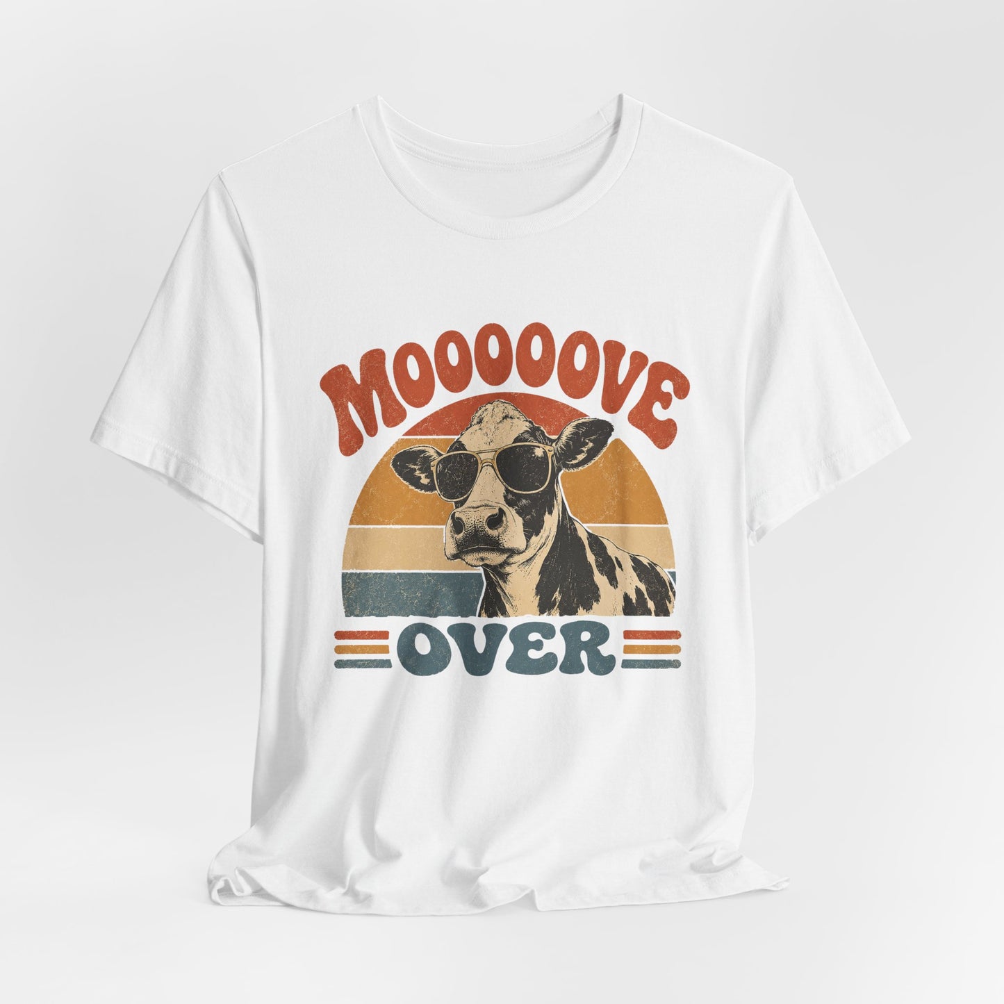 Mooove Over Cow Tee – Retro Vintage Farm Animal Graphic T-Shirt
