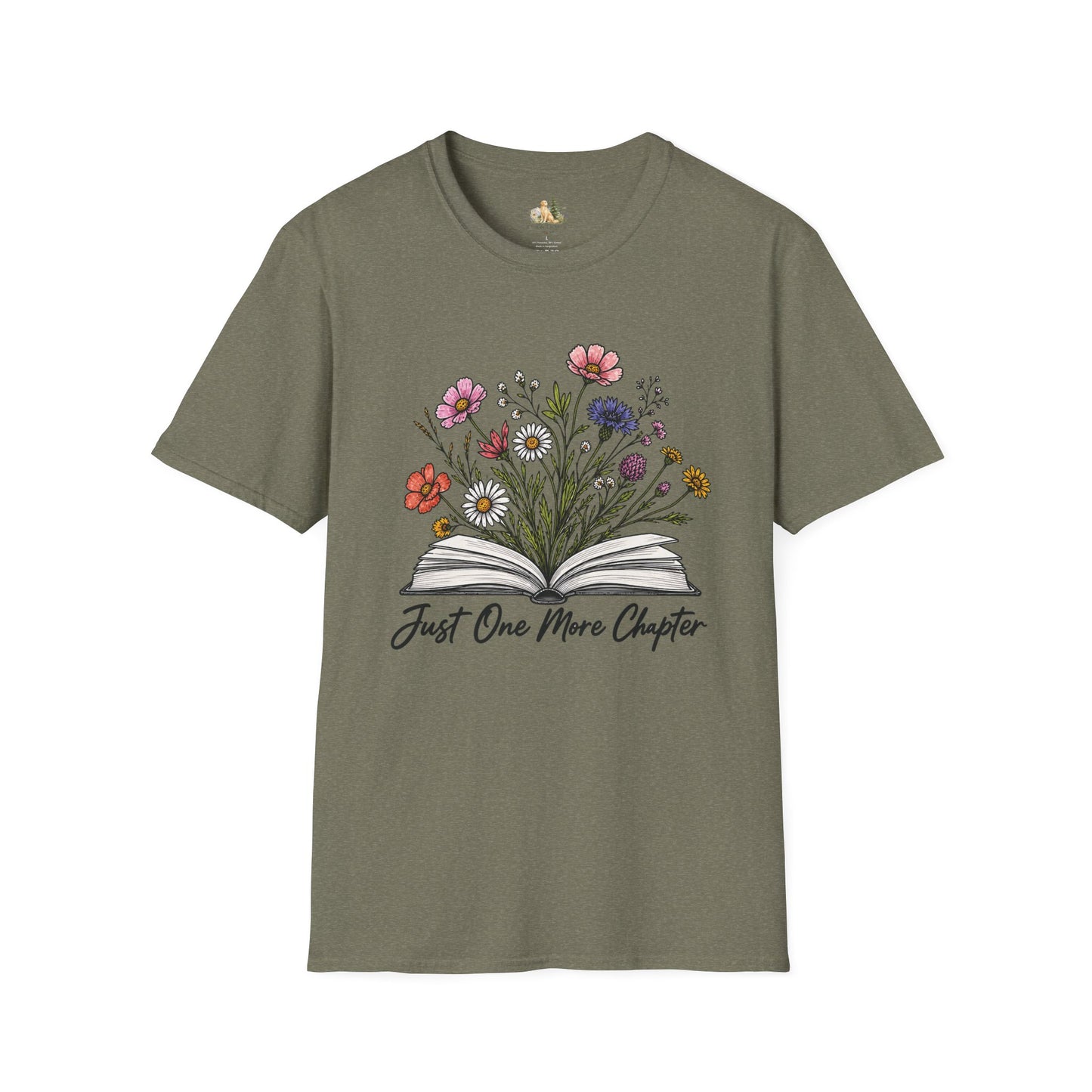 Floral Book Tee — “Just One More Chapter” Graphic T-Shirt