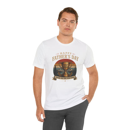 Father's Day Tee — "World's Best Dad" Trophy Vintage Camping Shirt