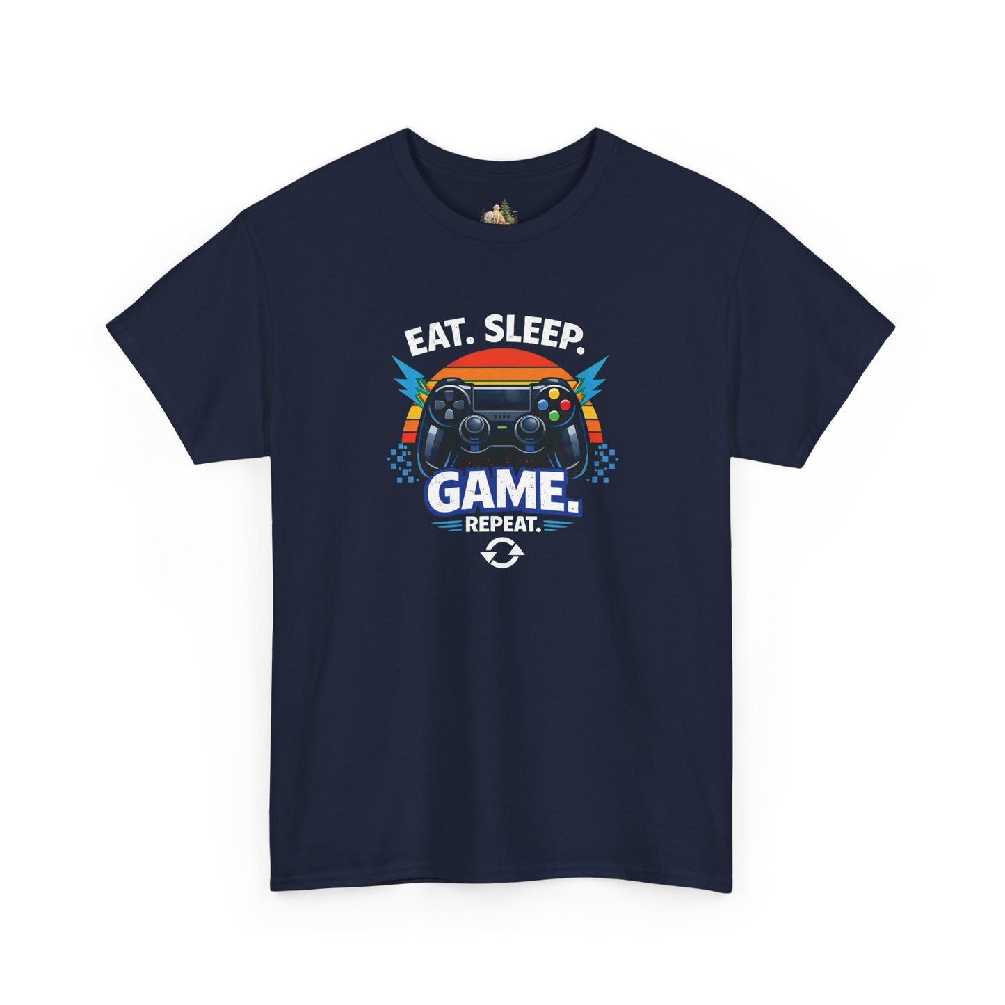 Gaming Controller Graphic Tee — "GAME" Retro Sunset Video Game T-Shirt (Heavy Weight Tee)