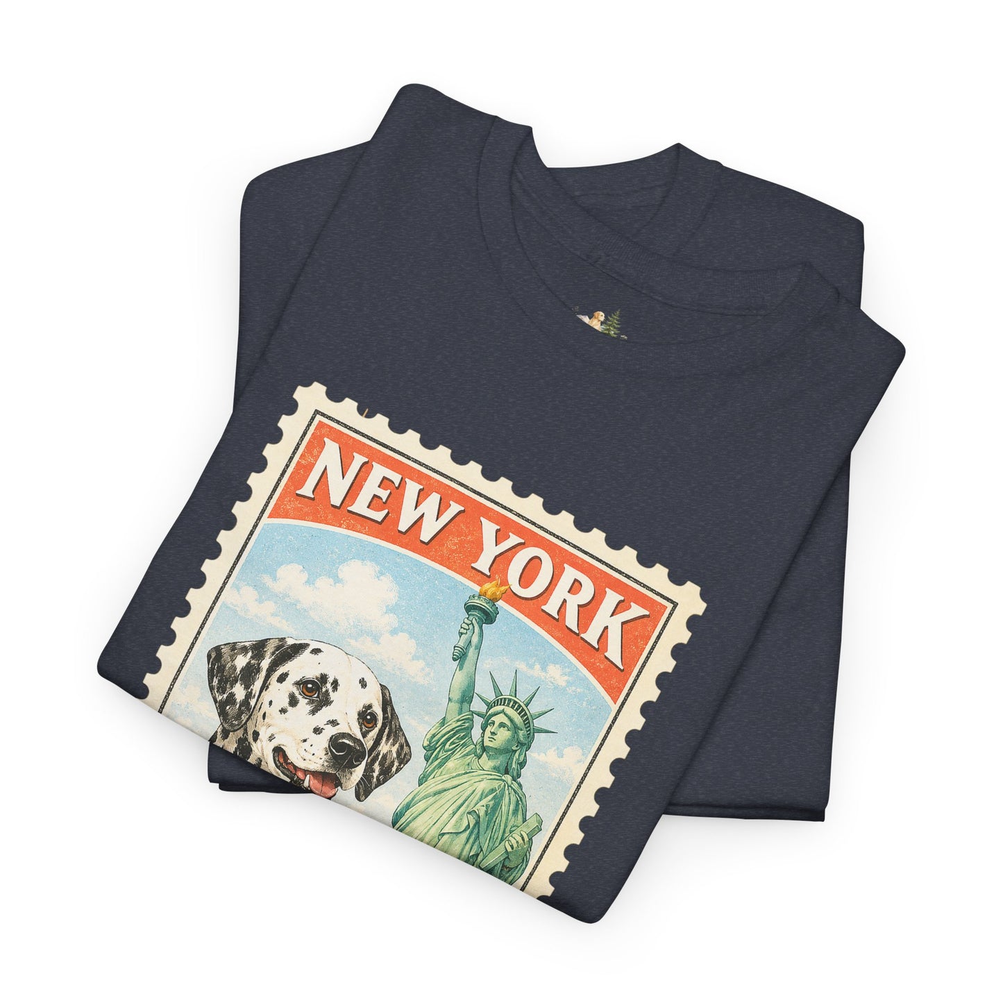 New York Dalmatian T-Shirt | Statue of Liberty Vintage Postage (Heavy Weight Tee)