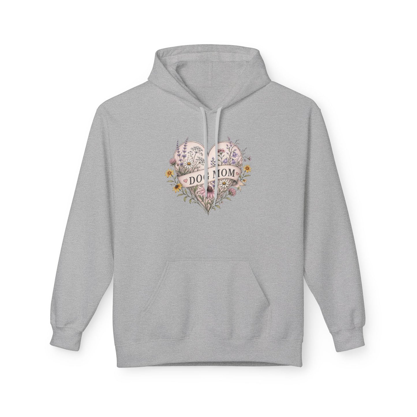 Hoodie — Floral Heart "Dog Mom" Graphic