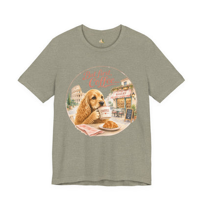 But First Coffee T‑Shirt — Cute Dog Café Graphic Tee