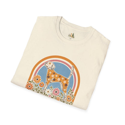 Dog Floral T-Shirt — 'Fur-Rolic' Retro Rainbow Canine Tee