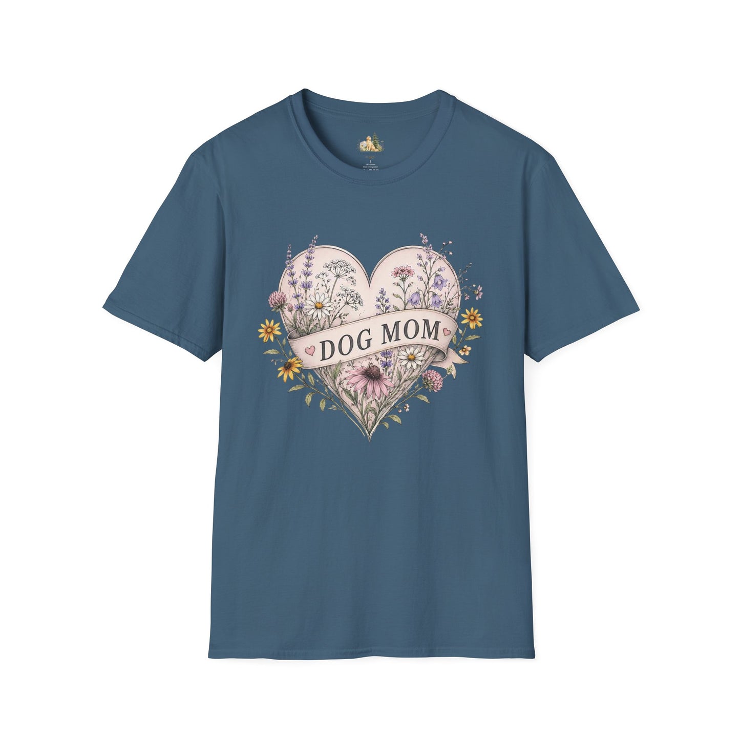 Dog Mom Floral Heart T-Shirt (Light Weight, Ultra Soft)