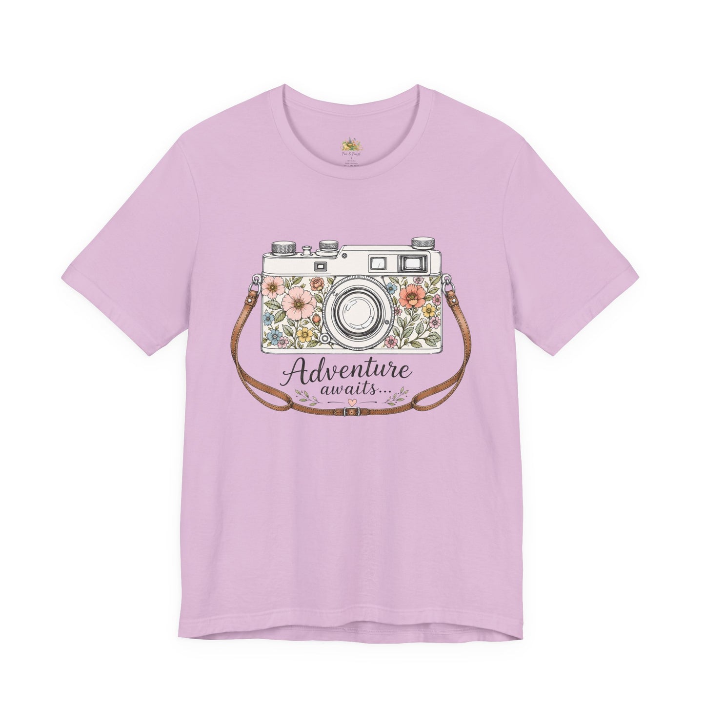 Floral Vintage Camera Adventure Awaits T-Shirt | Photography Travel Tee