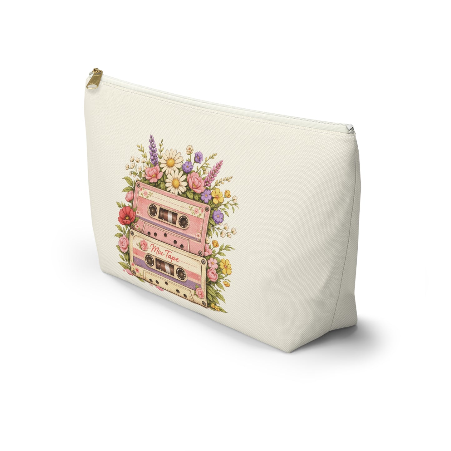 Retro Floral Cassette Accessory Pouch