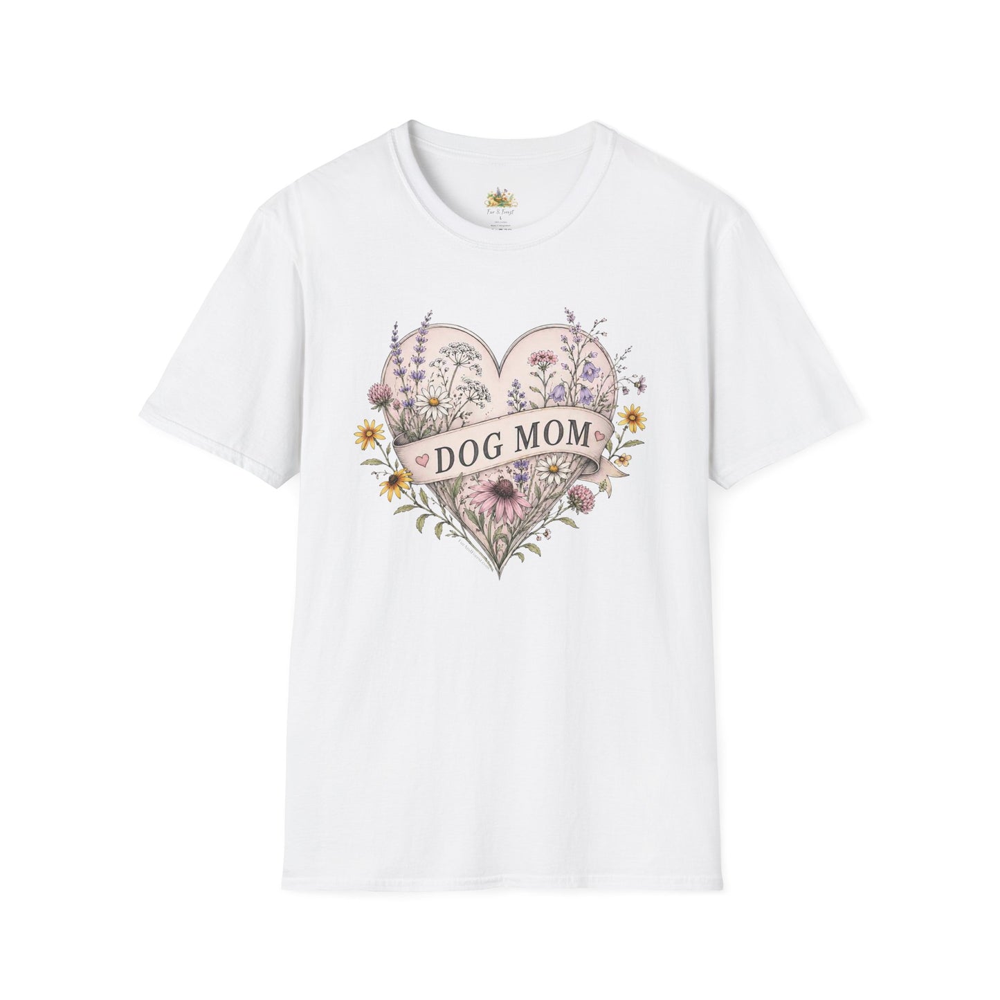 Dog Mom Floral Heart T-Shirt