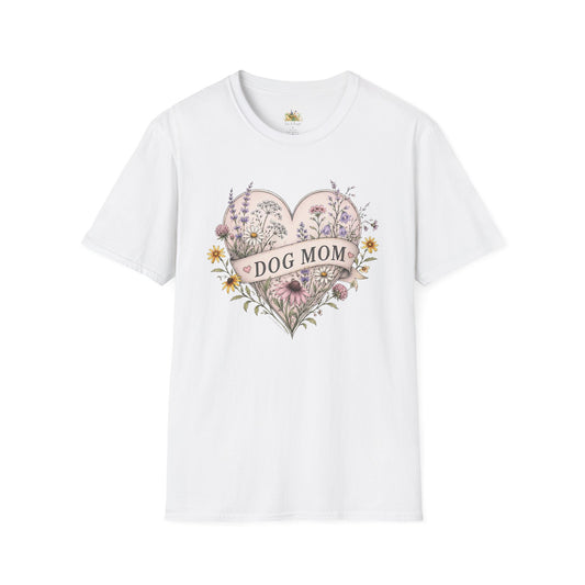 Dog Mom Floral Heart T-Shirt