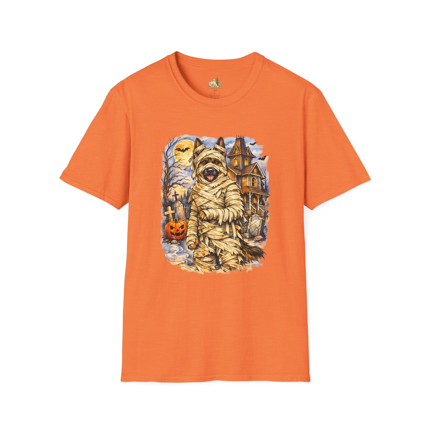 Unisex Mummy German Shepherd Halloween T-Shirt - What Tails Lurk Behind The Pines Collection