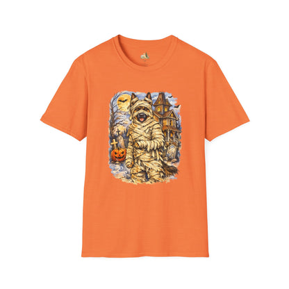 Unisex Mummy German Shepherd Halloween T-Shirt - What Tails Lurk Behind The Pines Collection
