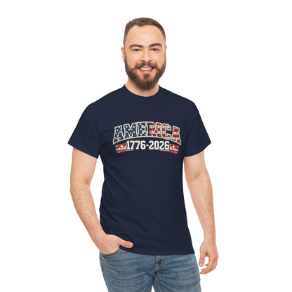Unisex America 1776-2026 Patriotic Tee (Heavy Weight Cotton)