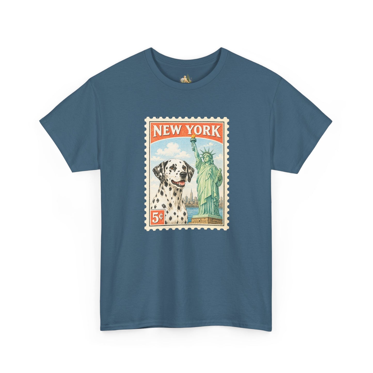 New York Dalmatian T-Shirt | Statue of Liberty Vintage Postage (Heavy Weight Tee)