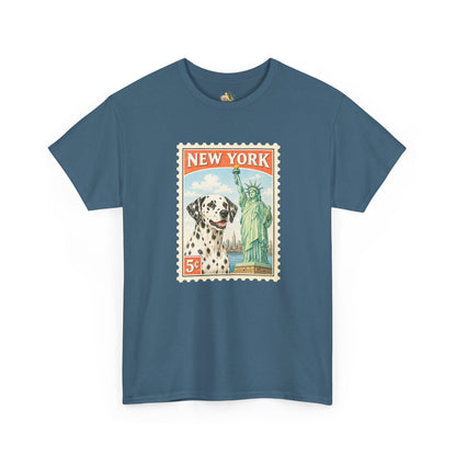 New York Dalmatian T-Shirt | Statue of Liberty Vintage Postage (Heavy Weight Tee)