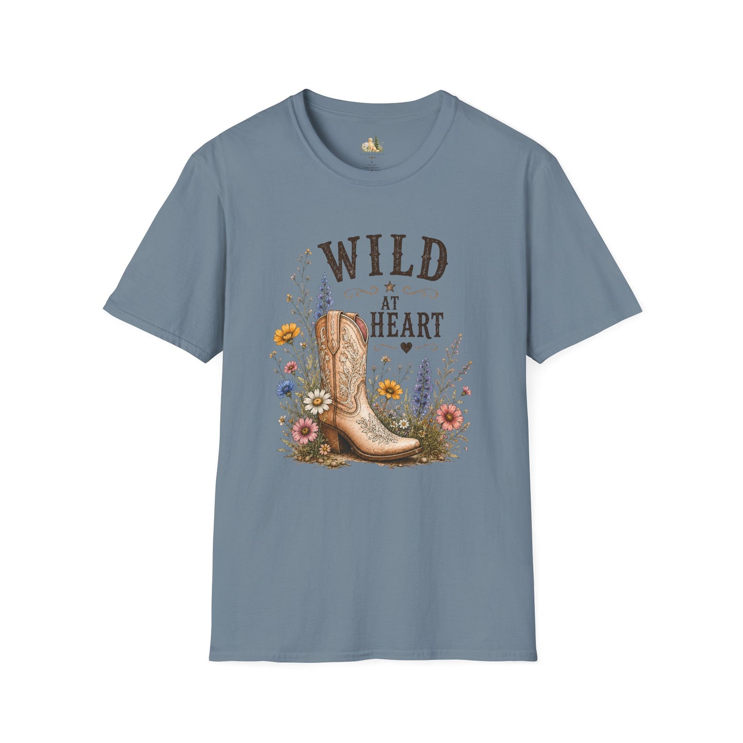 Wild at Heart Cowboy Boot T-Shirt – Floral Western Graphic Tee (Light Weight, Ultra Soft Tee)