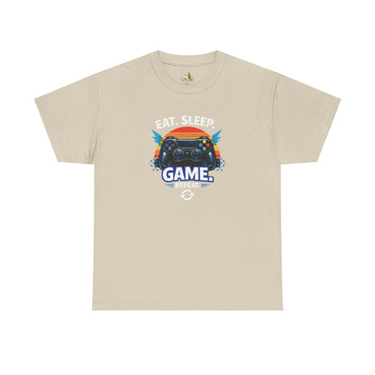 Gaming Controller Graphic Tee — "GAME" Retro Sunset Video Game T-Shirt (Heavy Weight Tee)