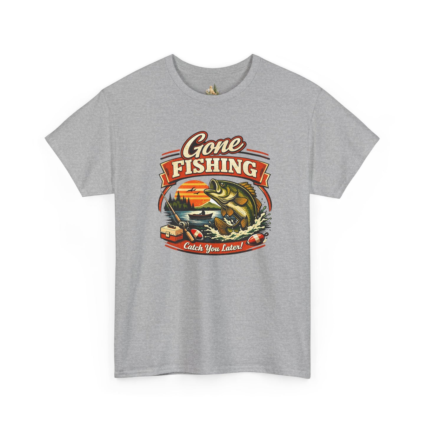 Gone Fishing Graphic Tee — "Gone Fishing, Catch You Later" Fishing T-Shirt (Heavy Weight Tee)