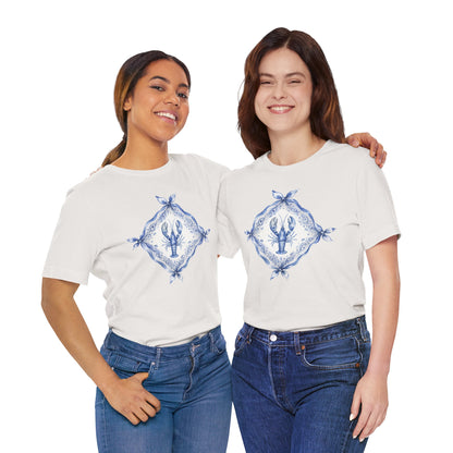 T-Shirt — Blue Delft Lobster Bandana Graphic Tee