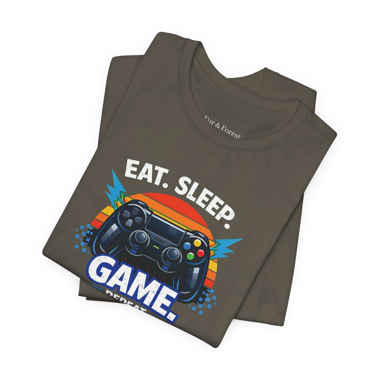 Gaming Controller Graphic Tee — "GAME" Retro Sunset Video Game T-Shirt