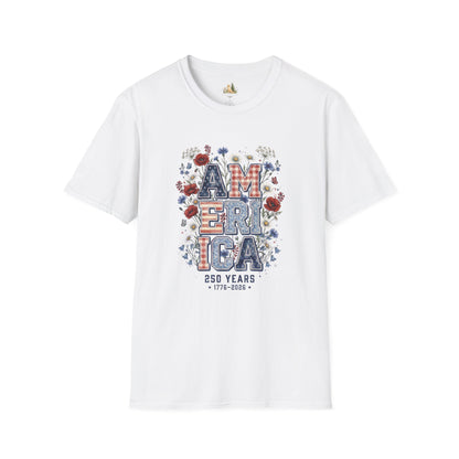Unisex America Tee. (Light Weight, Ultra Soft Tee)