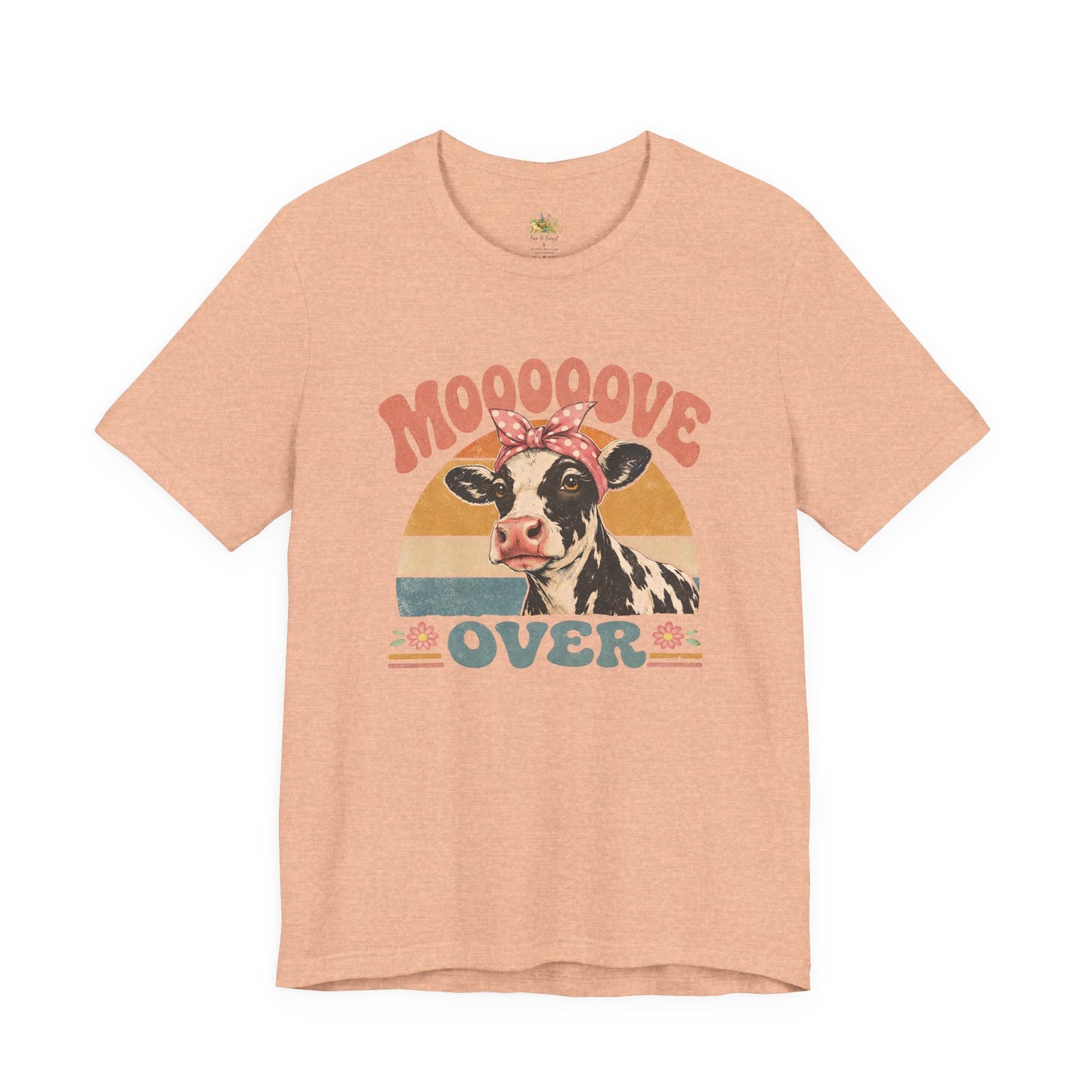 Moooove Over Cow Graphic Tee — Retro Farm Animal Shirt for Women & Men