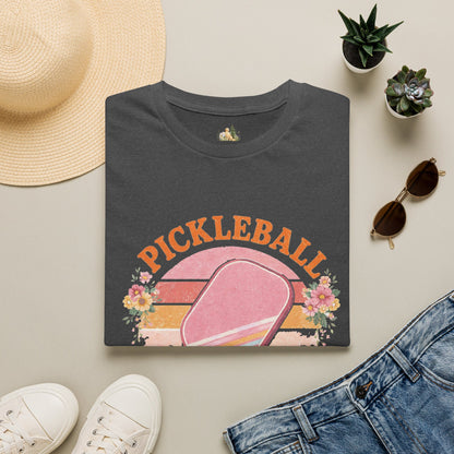 Pickleball Retro Paddle T‑Shirt — Vintage Floral Pickleball Tee Light Weight, Ultra Soft Tee