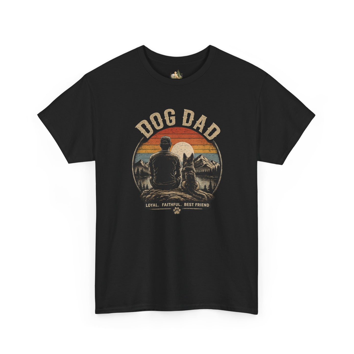 Dog Dad T-Shirt – Vintage "Loyal. Faithful. Best Friend." Graphic Tee for Dog Lovers