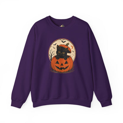 Halloween Black Cat Pumpkin Sweatshirt