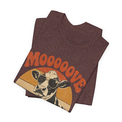 Mooove Over Cow Tee – Retro Vintage Farm Animal Graphic T-Shirt