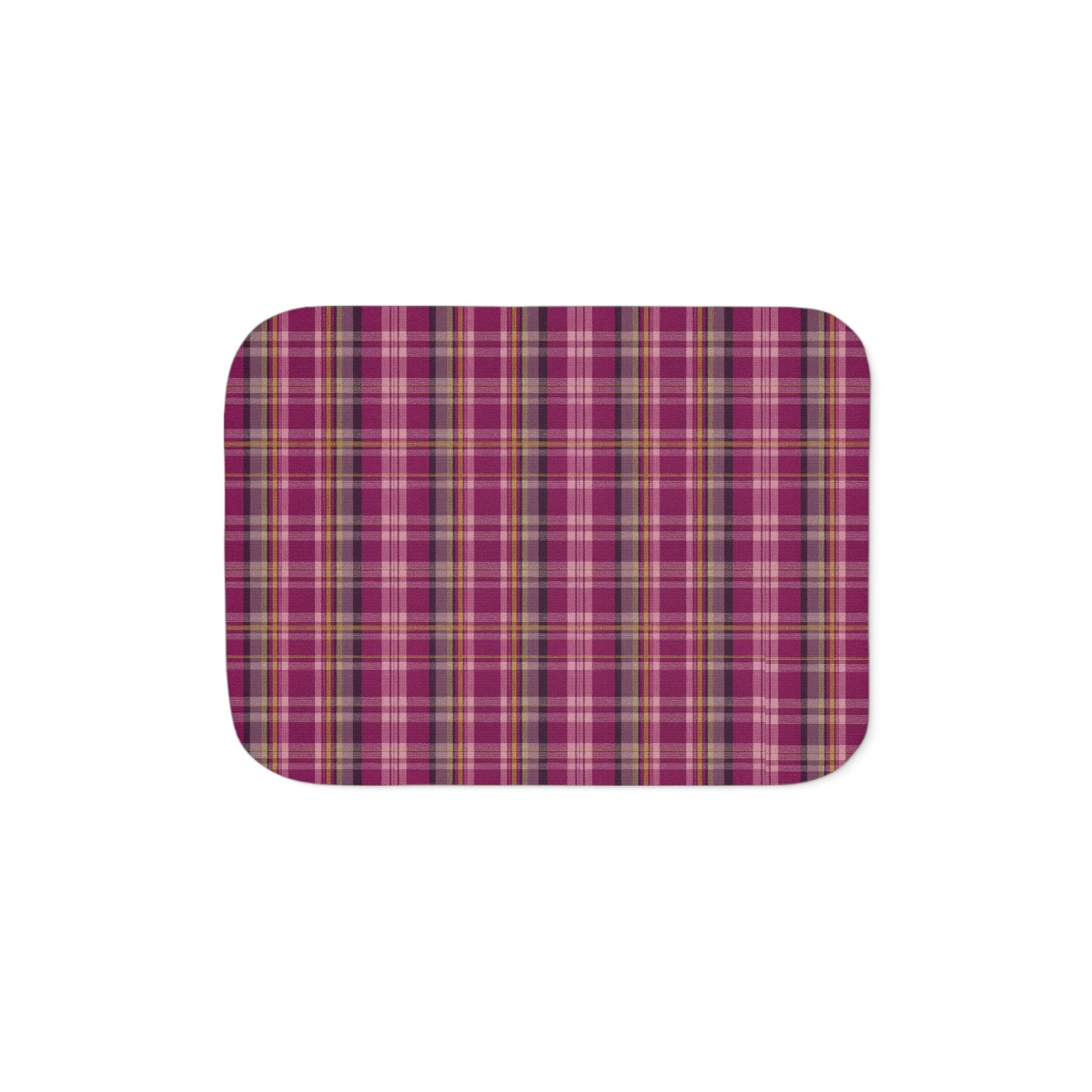 Plaid Sherpa Blanket – Cozy Dog Pink Plaid Blanket With Plush Sherpa Backing