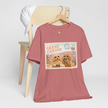 Grand Canyon Pups T-Shirt | Vintage Postcard Dogs Travel Design