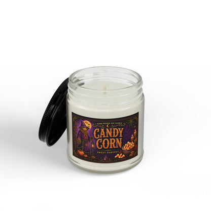 Candy Corn Soy Candle Jar — Autumn Halloween Scented Candle (4oz & 9oz)