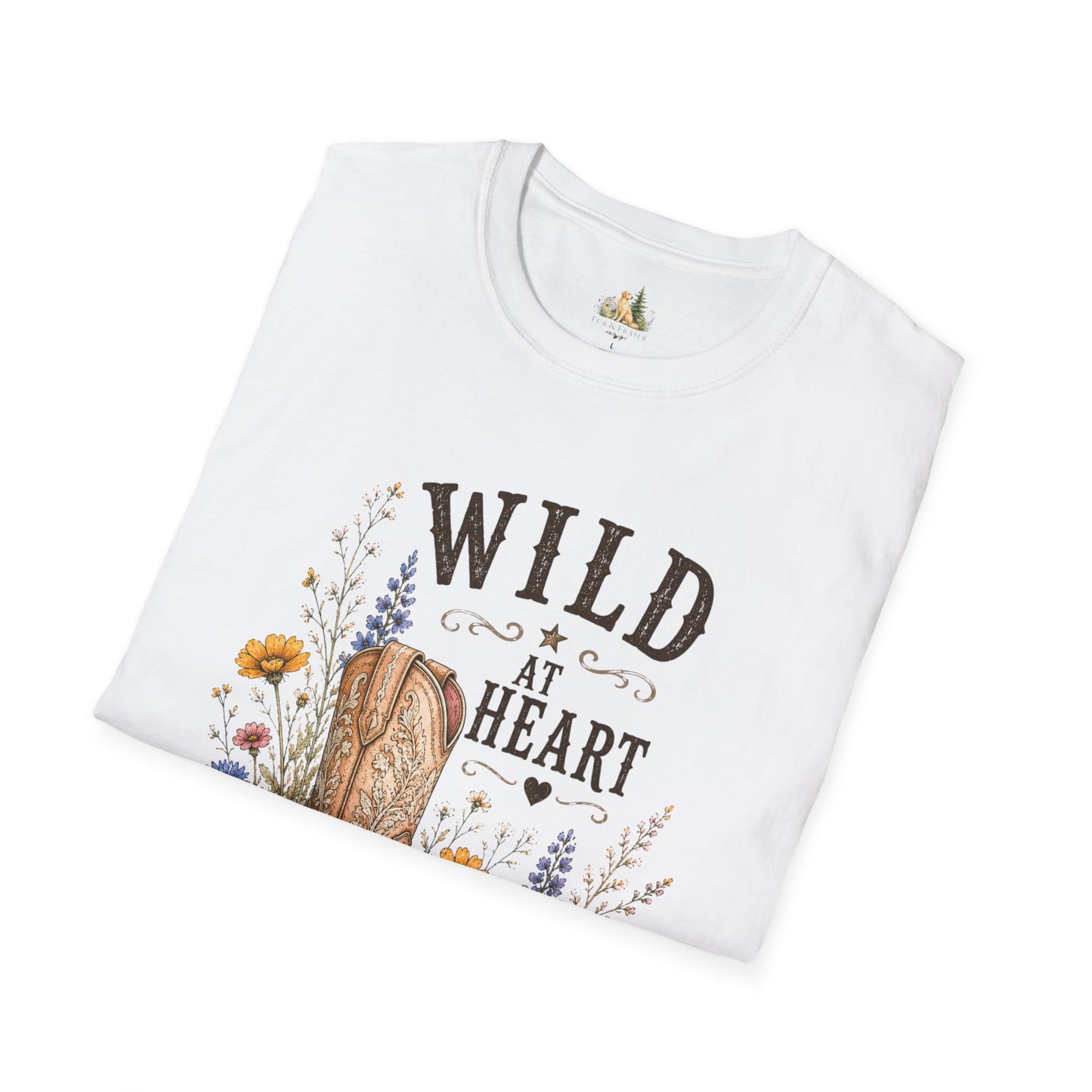 Wild at Heart Cowboy Boot T-Shirt – Floral Western Graphic Tee (Light Weight, Ultra Soft Tee)