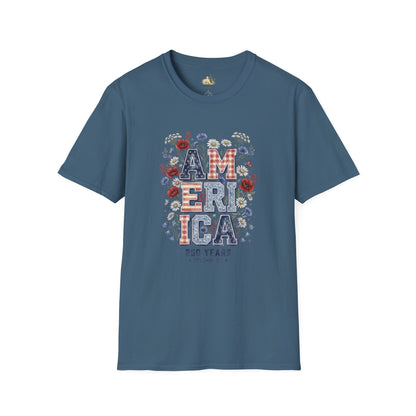 Unisex America Tee. (Light Weight, Ultra Soft Tee)