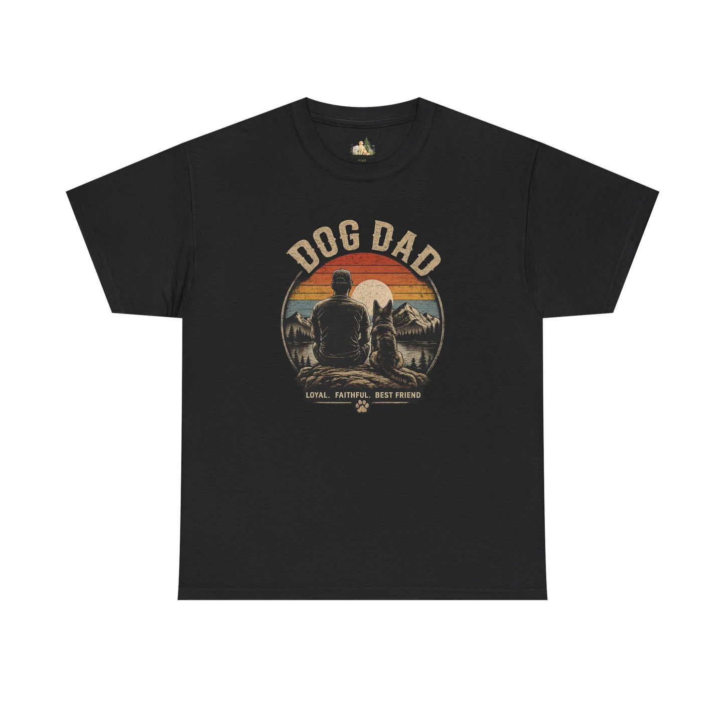 Dog Dad T-Shirt – Vintage "Loyal. Faithful. Best Friend." Graphic Tee for Dog Lovers
