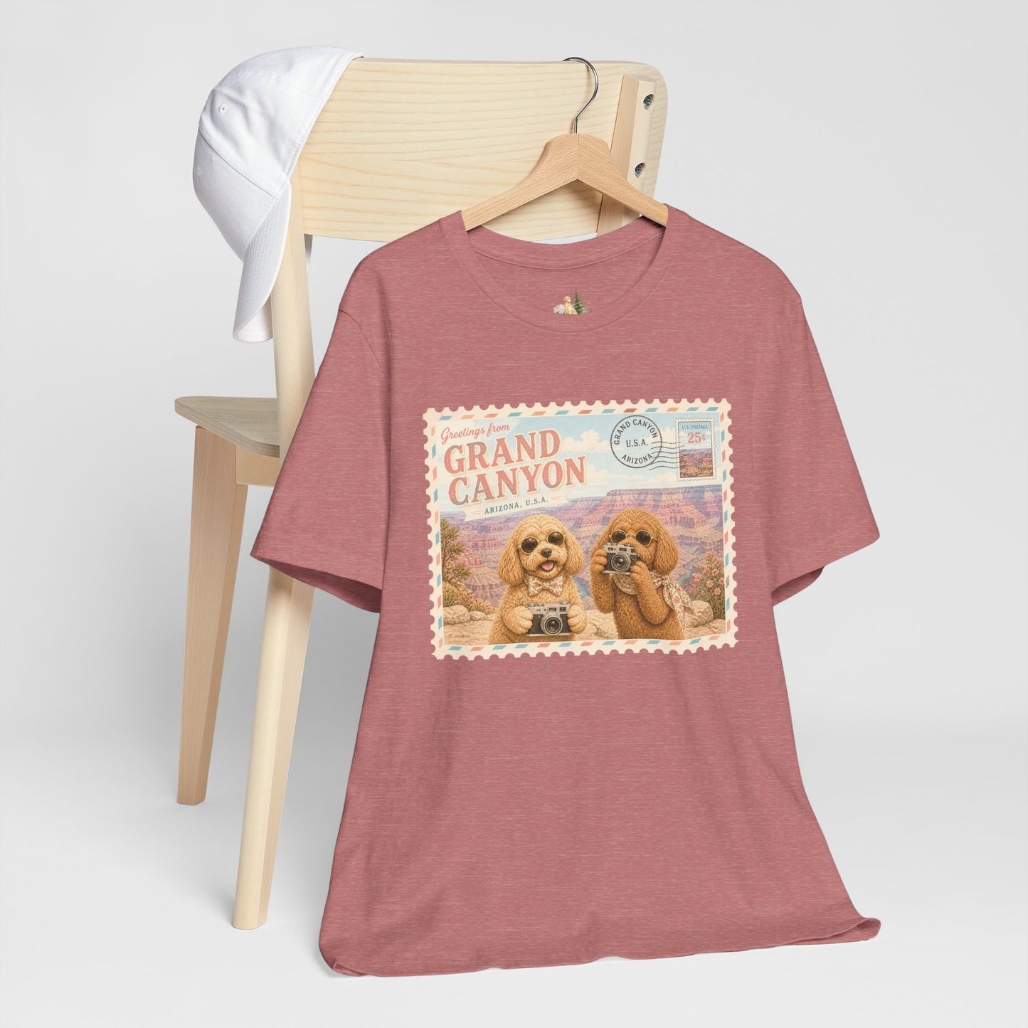 Grand Canyon Pups T-Shirt | Vintage Postcard Dogs Travel Design