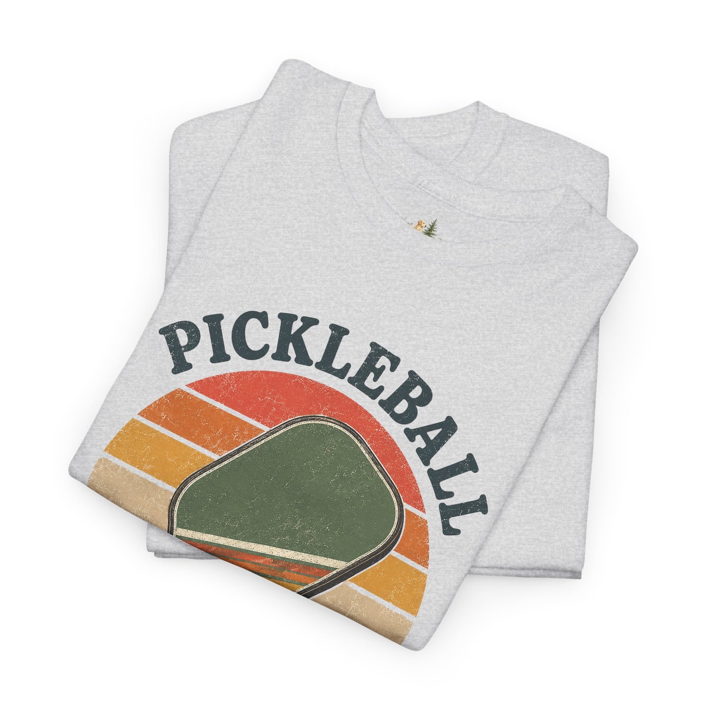 Pickleball Retro Paddle T-Shirt — Vintage Sunset Pickleball Tee (Heavy Weight Tee)