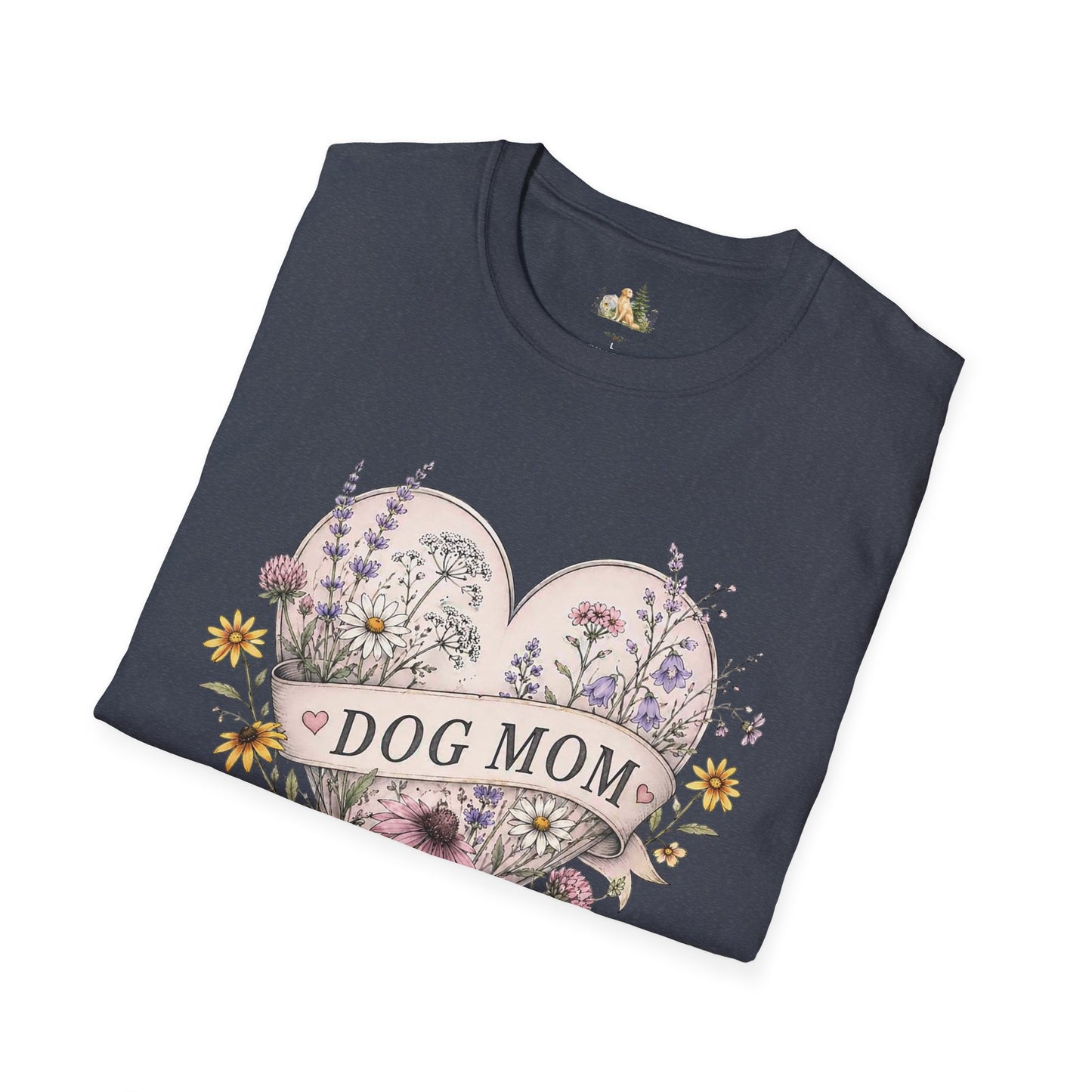 Dog Mom Floral Heart T-Shirt (Light Weight, Ultra Soft)