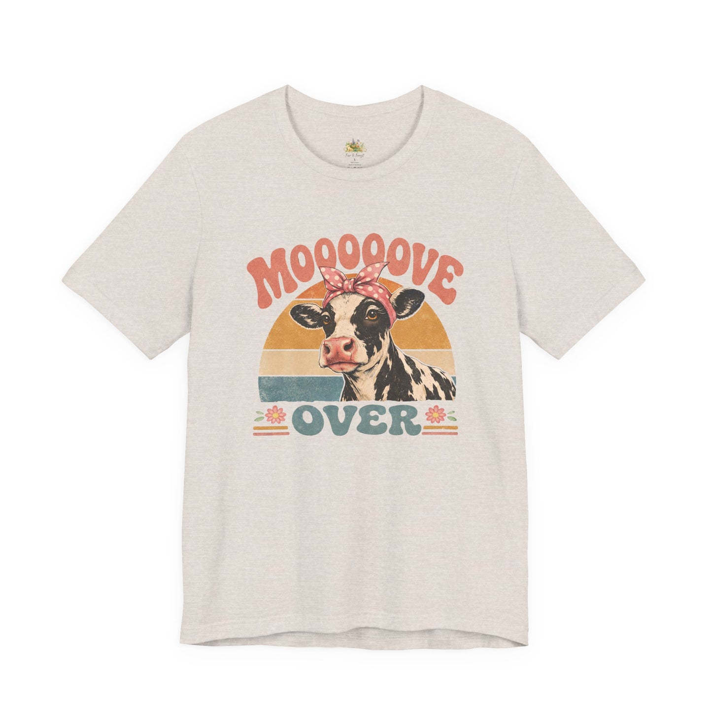 Moooove Over Cow Graphic Tee — Retro Farm Animal Shirt for Women & Men