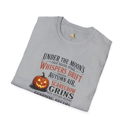 Halloween Pumpkin Poem T-Shirt — 'Under the Moon's Whispers Drift' Autumn Tee