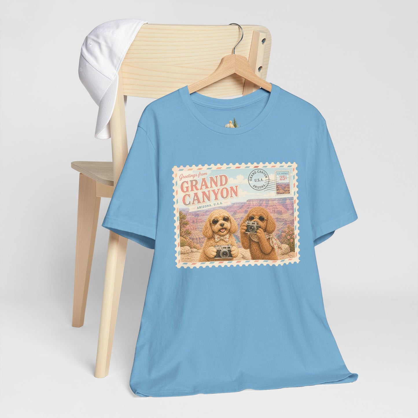Grand Canyon Pups T-Shirt | Vintage Postcard Dogs Travel Design