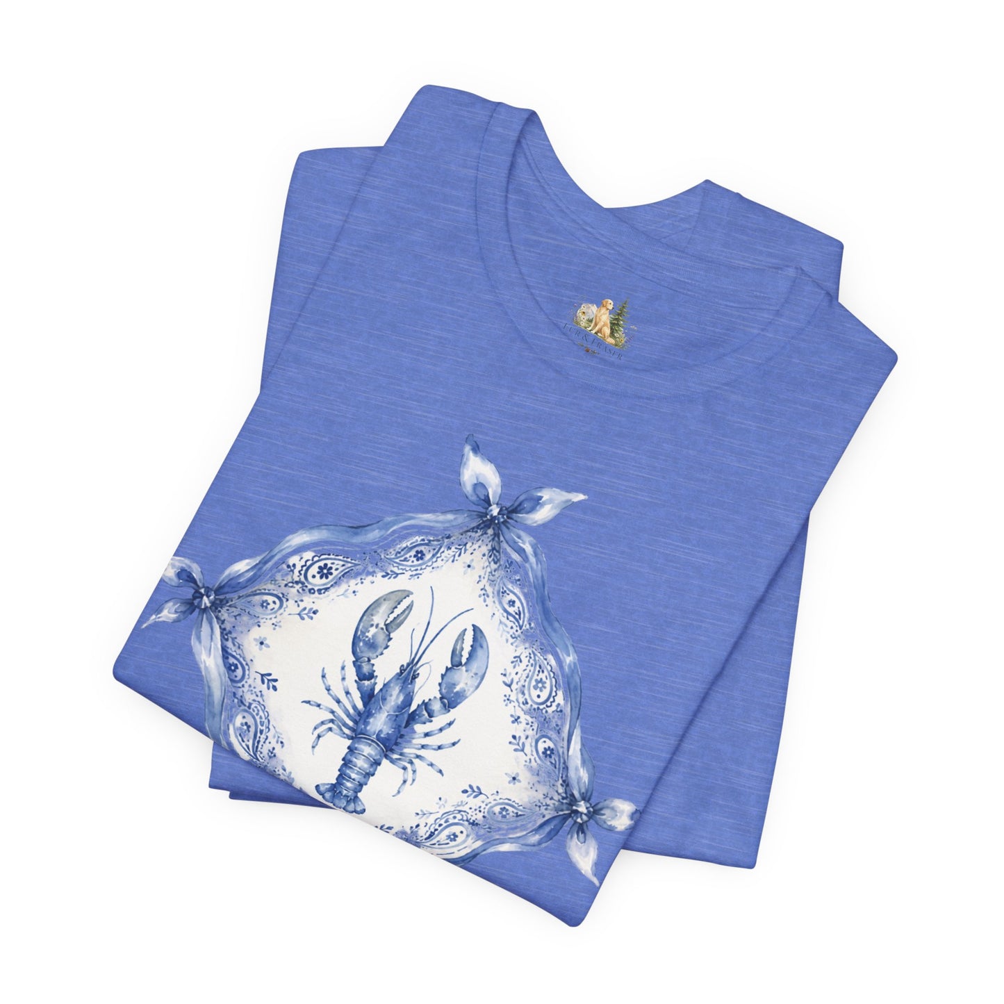 T-Shirt — Blue Delft Lobster Bandana Graphic Tee