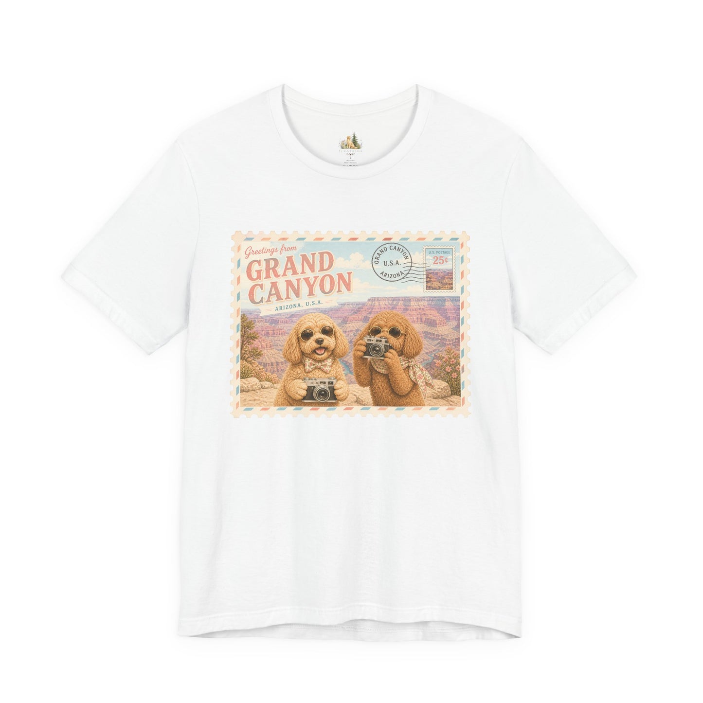 Grand Canyon Pups T-Shirt | Vintage Postcard Dogs Travel Design