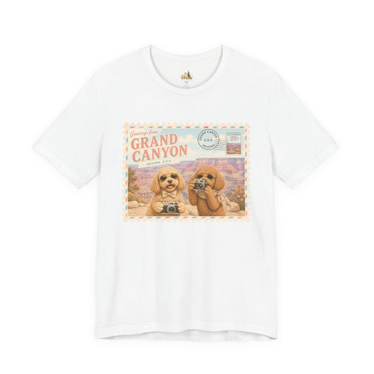 Grand Canyon Pups T-Shirt | Vintage Postcard Dogs Travel Design
