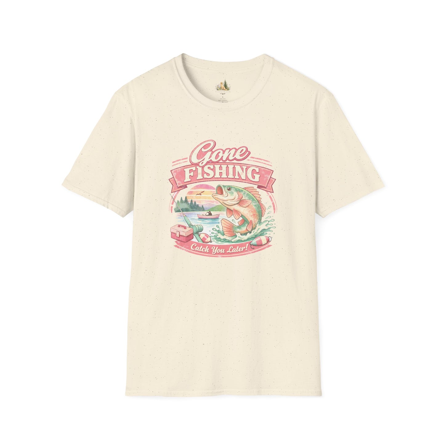 Gone Fishing T-Shirt – Retro Bass Fishing Graphic Tee (Catch You Later) Light Weight, Ultra Soft Tee