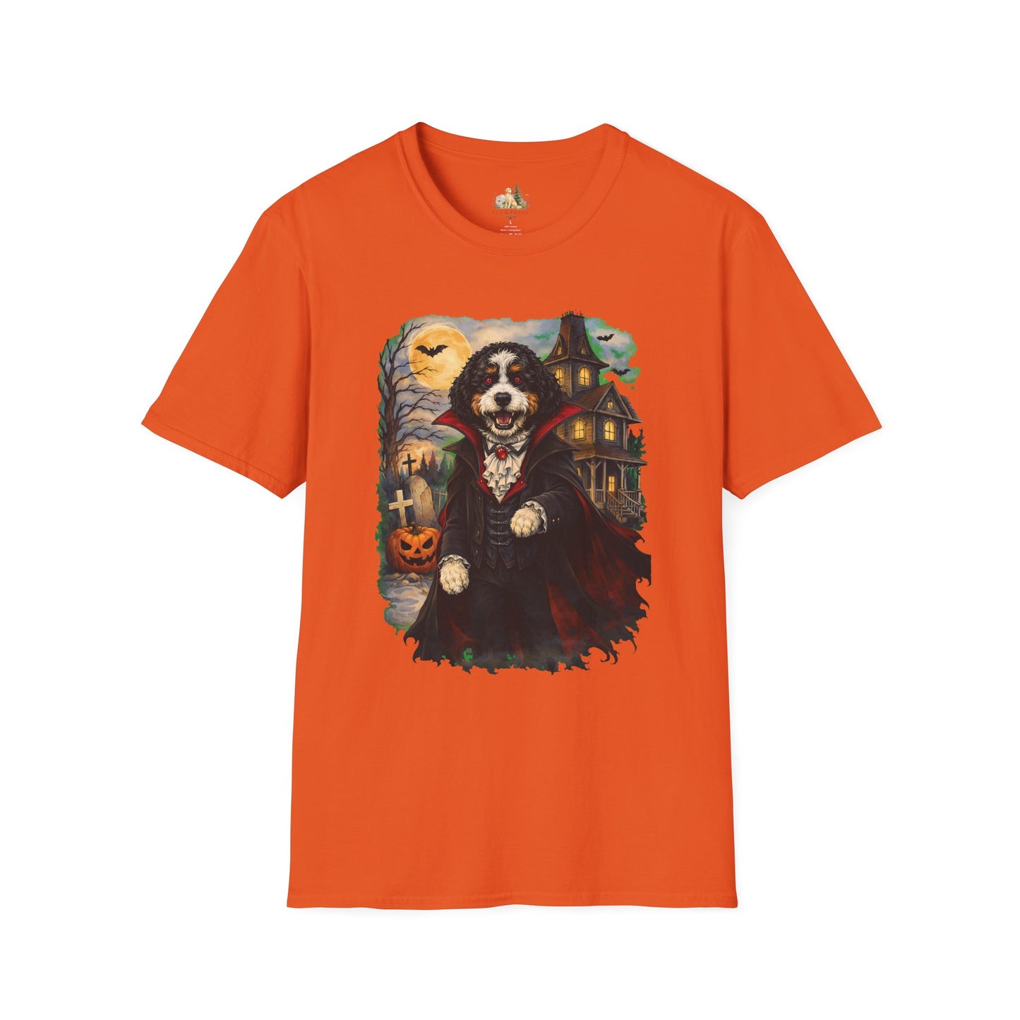 Unisex Halloween Bernese Mountain Dog Costume Tee – What Tails Lurks Behind The Pines Collection