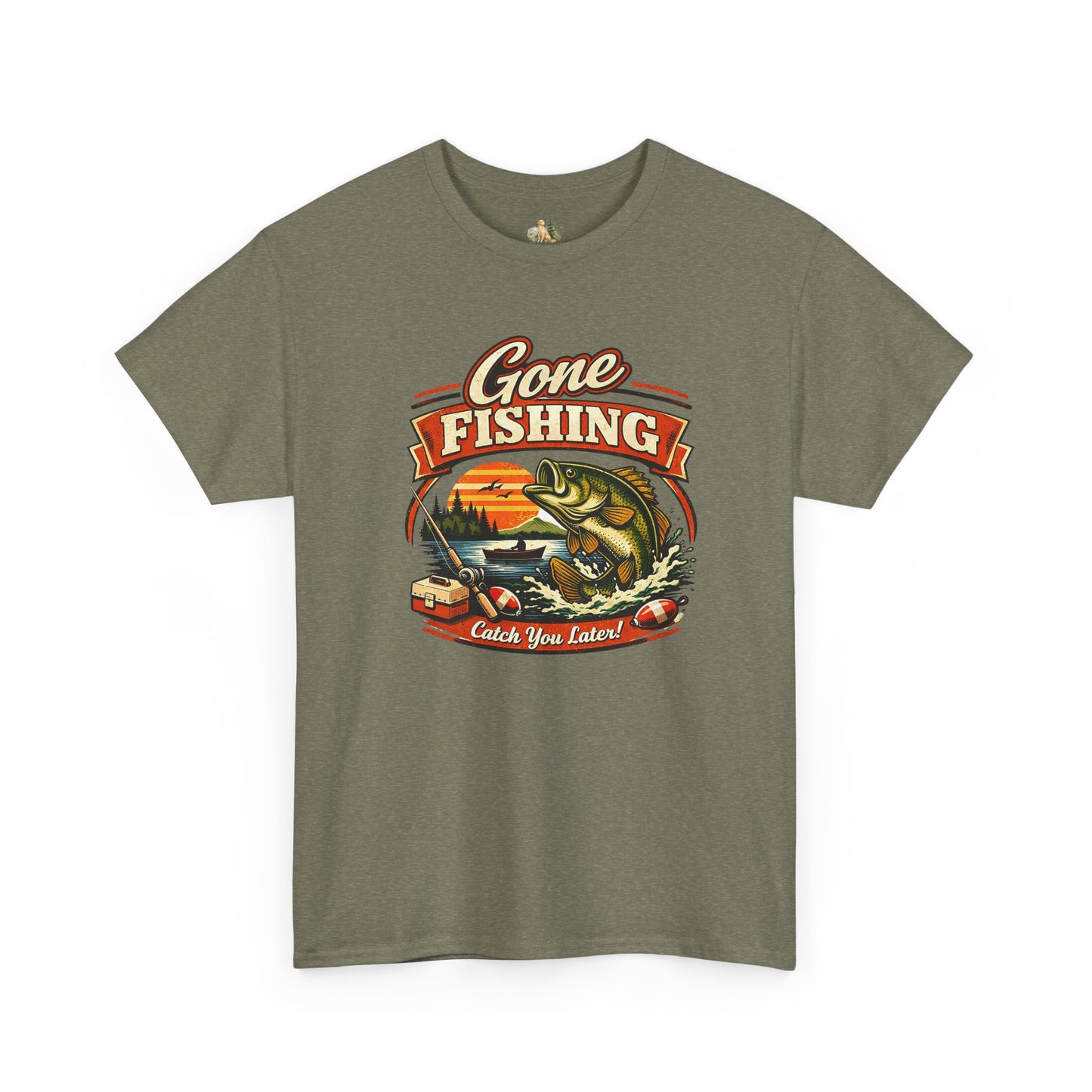 Gone Fishing Graphic Tee — "Gone Fishing, Catch You Later" Fishing T-Shirt (Heavy Weight Tee)